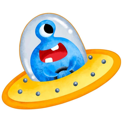 Space Explorers Theme Zoomie Zog in UFO Transparent Sticker